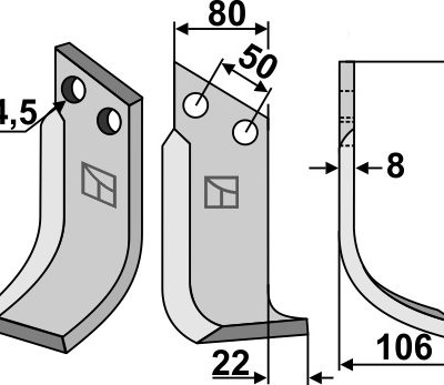 Blade 190x80mm, right
