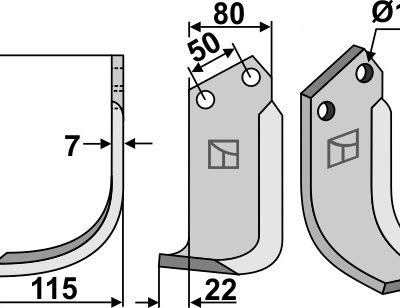 Blade 180x80mm, left