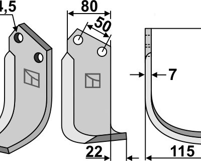 Blade 180x80mm, right