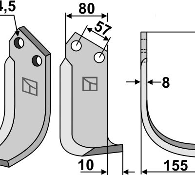 Blade 210x80mm, right