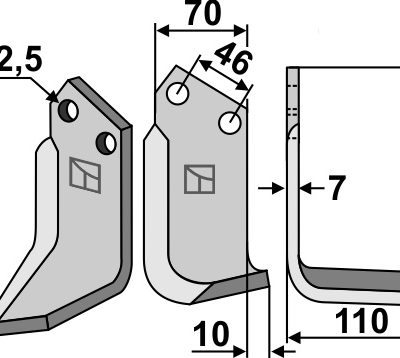 Blade 163x70mm, right