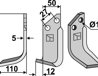 Blade 140x50mm, left