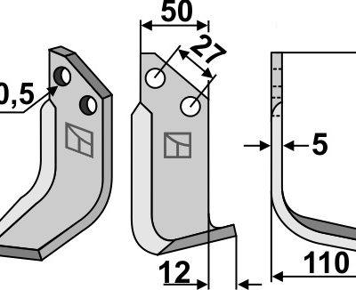 Blade 140x50mm, right