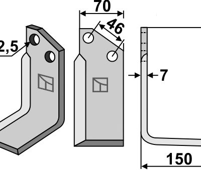 Blade 168x70mm, right
