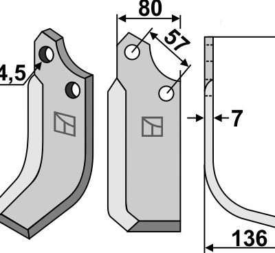 Blade 201x80mm, right