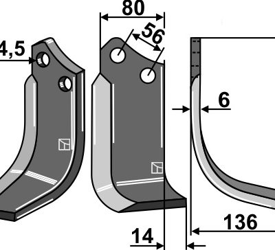 Blade 190x80mm, right