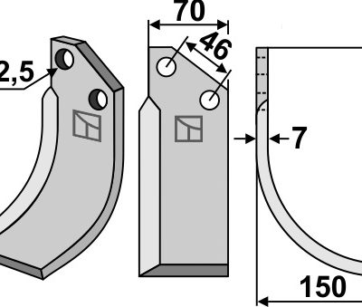 Blade 168x70mm, right