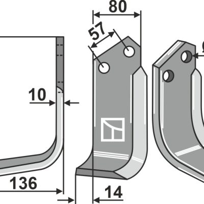 Blade 195x80mm, left