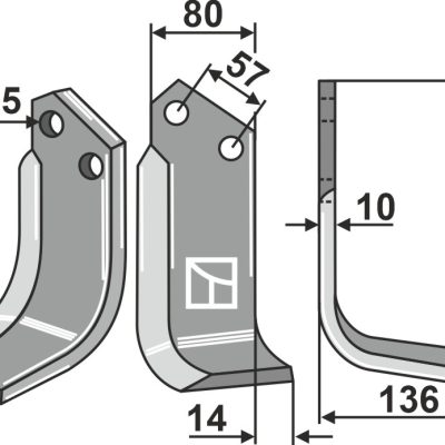 Blade 195x80mm, right