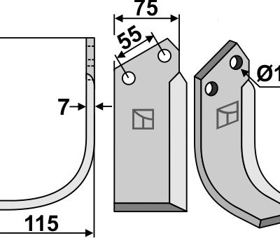 Blade 155x75mm, left
