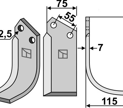 Blade 155x75mm, right