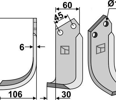 Blade 205x60mm, left