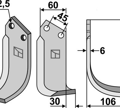 Blade 205x60mm, right