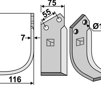 Blade 173x75mm, left