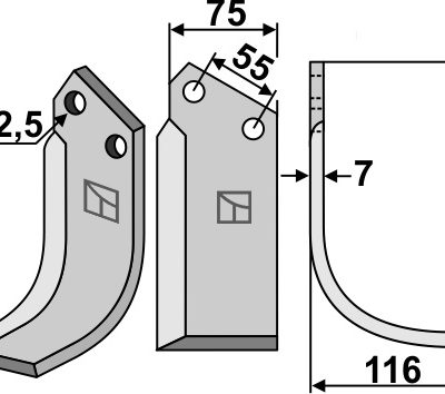 Blade 173x75mm, right