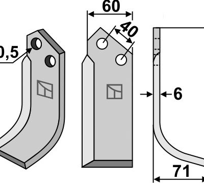 Blade 135x60mm, right