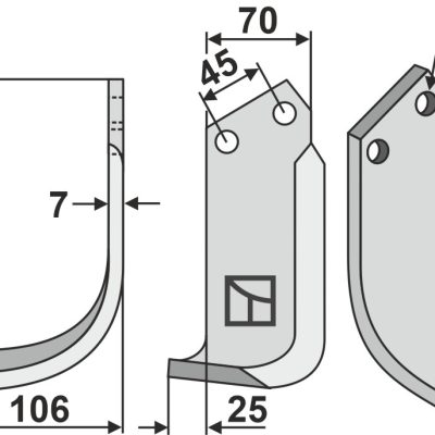 Blade 190x70mm, left