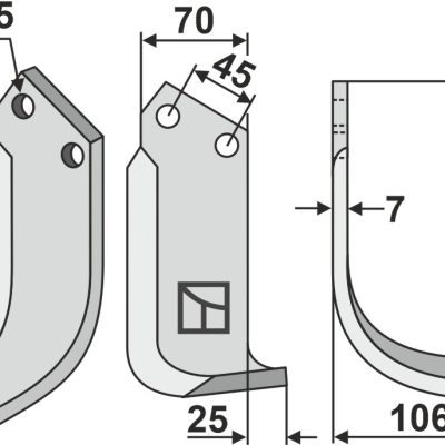 Blade 190x70mm, right