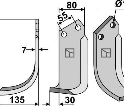 Blade 200x80mm, left