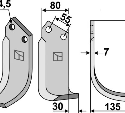 Blade 200x80mm, right