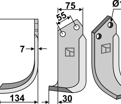 Blade 185x75mm, left
