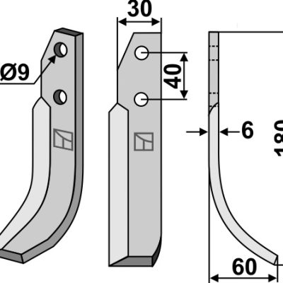 Blade 180x30mm, right
