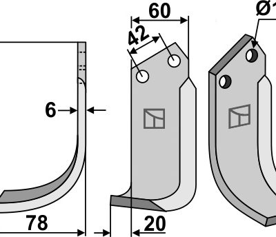 Blade 190x60mm, left
