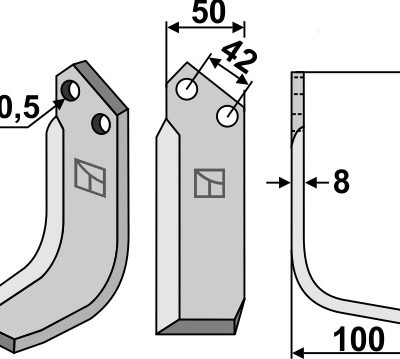 Blade 190x50mm, right