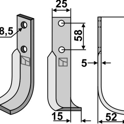 Blade 170x25mm, right