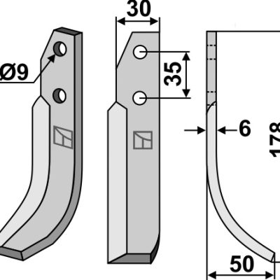 Blade 178x30mm, right