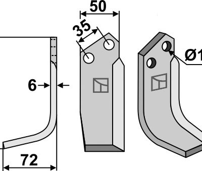Blade 165x50mm, left