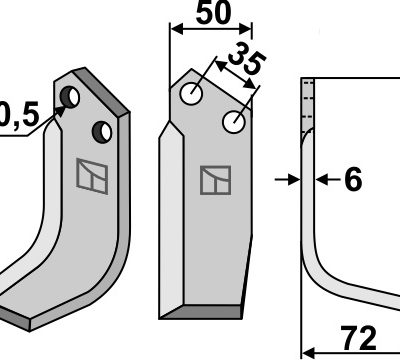 Blade 165x50mm, right