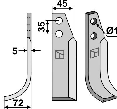 Blade 186x45mm, left