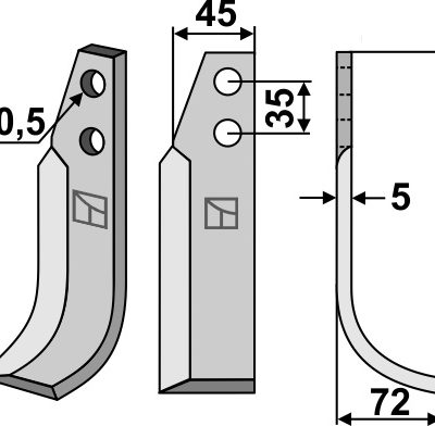 Blade 186x45mm, right model