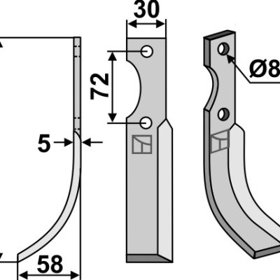 Blade 190x30mm, left