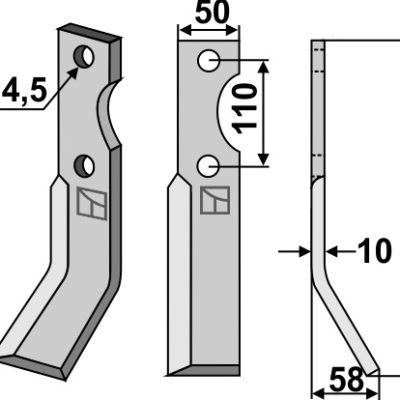 Blade 310x50mm, right