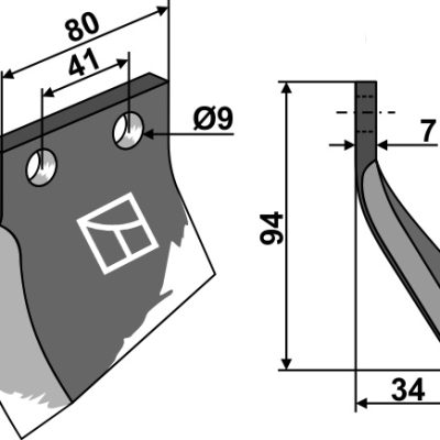 Trencher blade - left model