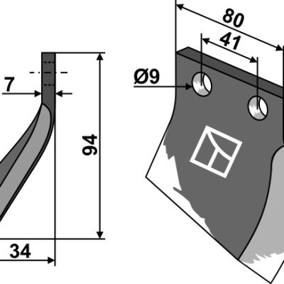 Trencher blade - right model