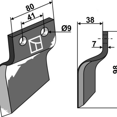 Trencher blade - left model