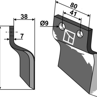 Trencher blade - right model
