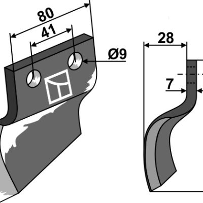 Trencher blade - left model