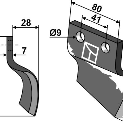 Trencher blade - right model