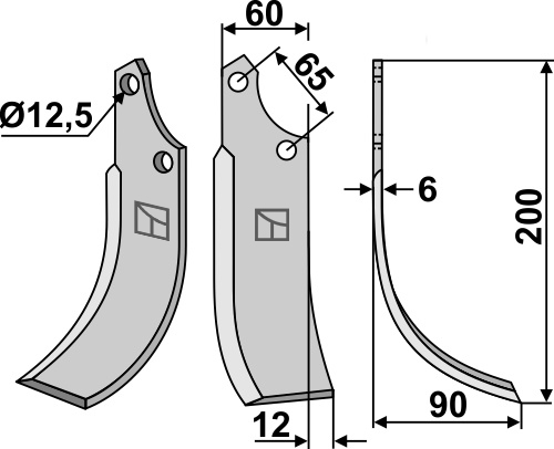 Blade 200x60mm, right
