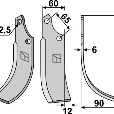 Blade 185x60mm, right