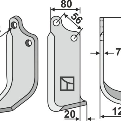 Blade 190x80mm, right