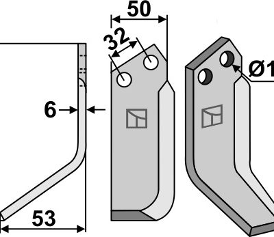Blade 140x50mm, left