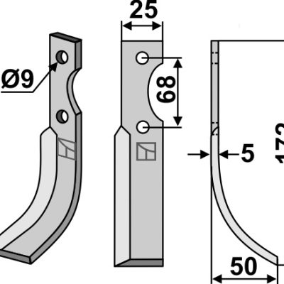 Blade 172x25mm, right