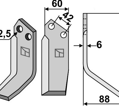 Blade 167x60mm, right