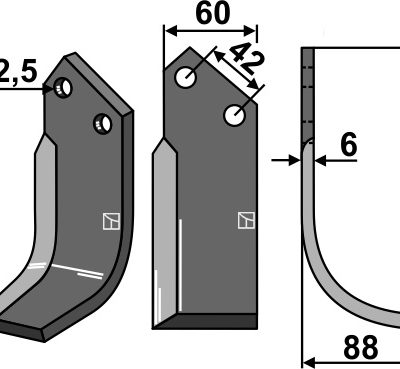 Blade 185x60mm, right