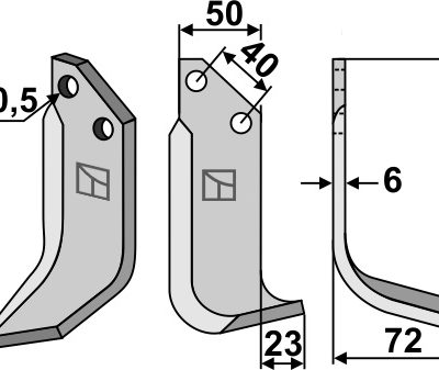 Blade 152x50mm, right